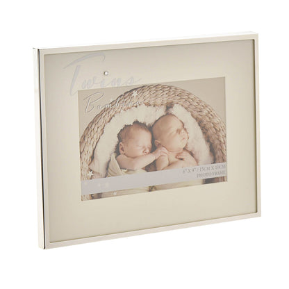 Bambino Silver Plated Photo Frame - Twins 6" x 4"