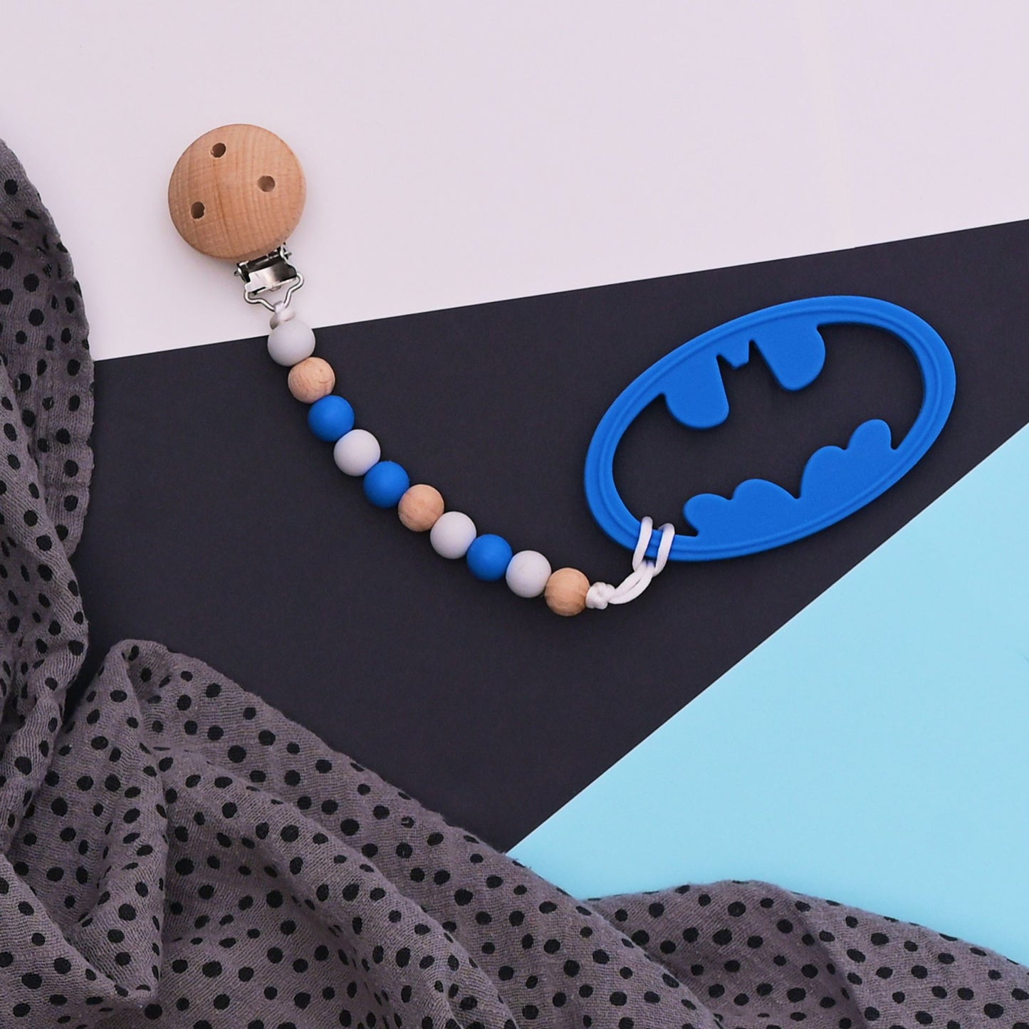 Batman Blue Silicone Teether